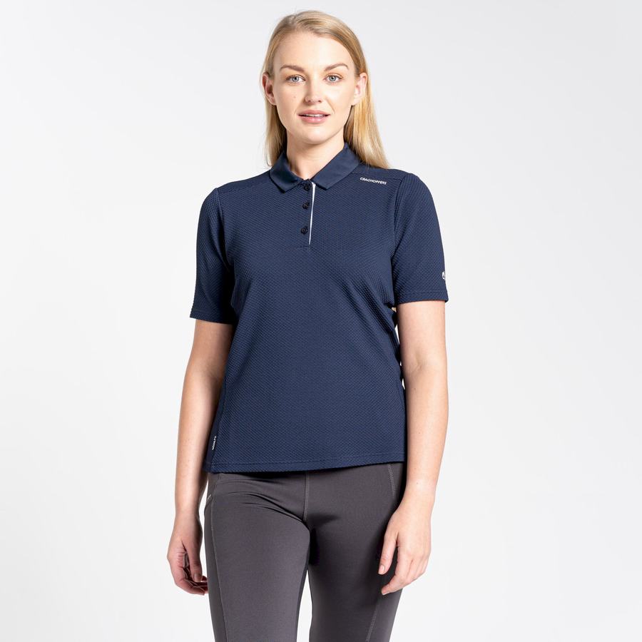 T Shirts Craghoppers NosiLife Corta Sleeved Polo Femme Bleu Bleu Marine | GVO3094YE