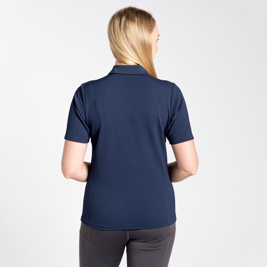 T Shirts Craghoppers NosiLife Corta Sleeved Polo Femme Bleu Bleu Marine | GVO3094YE