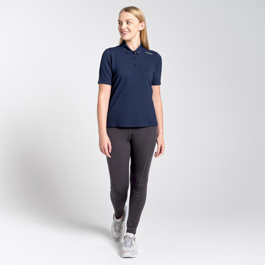 T Shirts Craghoppers NosiLife Corta Sleeved Polo Femme Bleu Bleu Marine | GVO3094YE