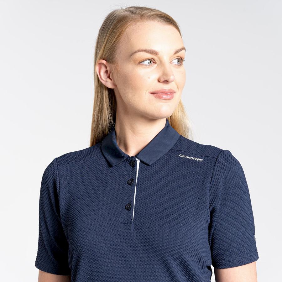 T Shirts Craghoppers NosiLife Corta Sleeved Polo Femme Bleu Bleu Marine | GVO3094YE