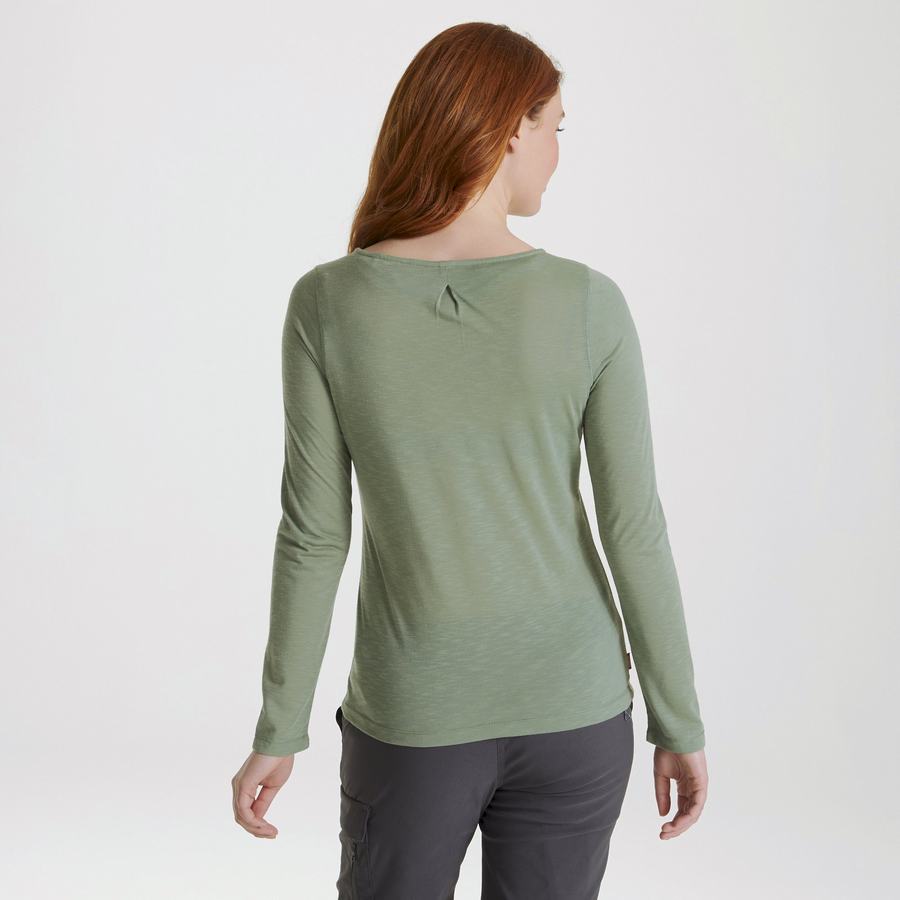 T Shirts Craghoppers NosiLife Erin Long Sleeved Femme Vert Olive | CCV346KM