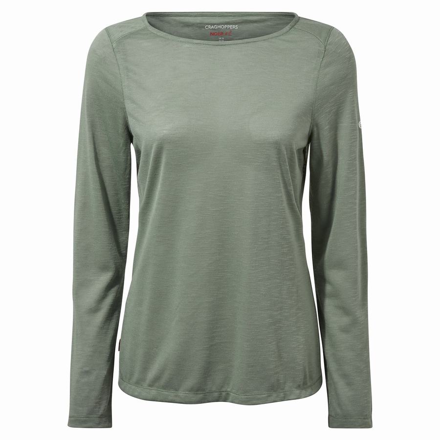 T Shirts Craghoppers NosiLife Erin Long Sleeved Femme Vert Olive | CCV346KM