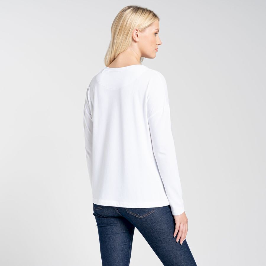 T Shirts Craghoppers NosiLife Sami Long Sleeved Femme Blanche | VNW379HE