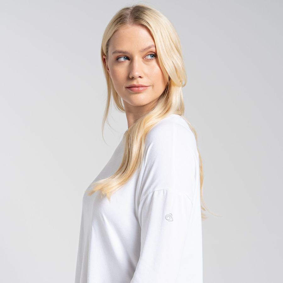 T Shirts Craghoppers NosiLife Sami Long Sleeved Femme Blanche | VNW379HE