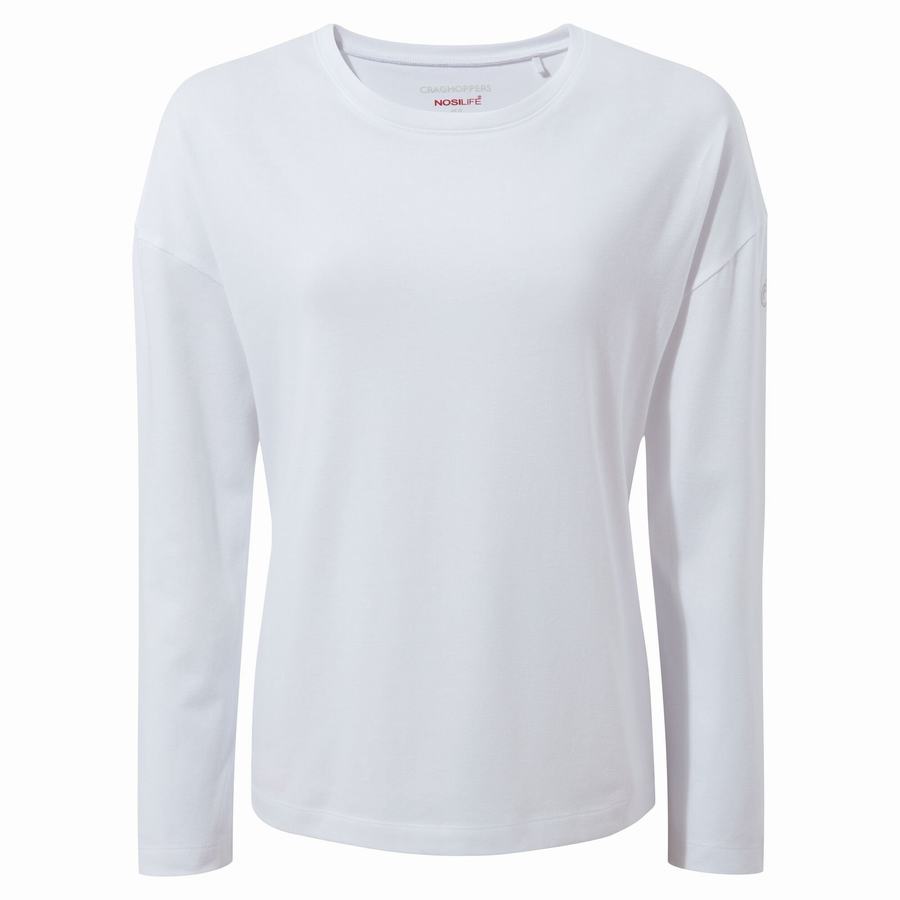 T Shirts Craghoppers NosiLife Sami Long Sleeved Femme Blanche | VNW379HE