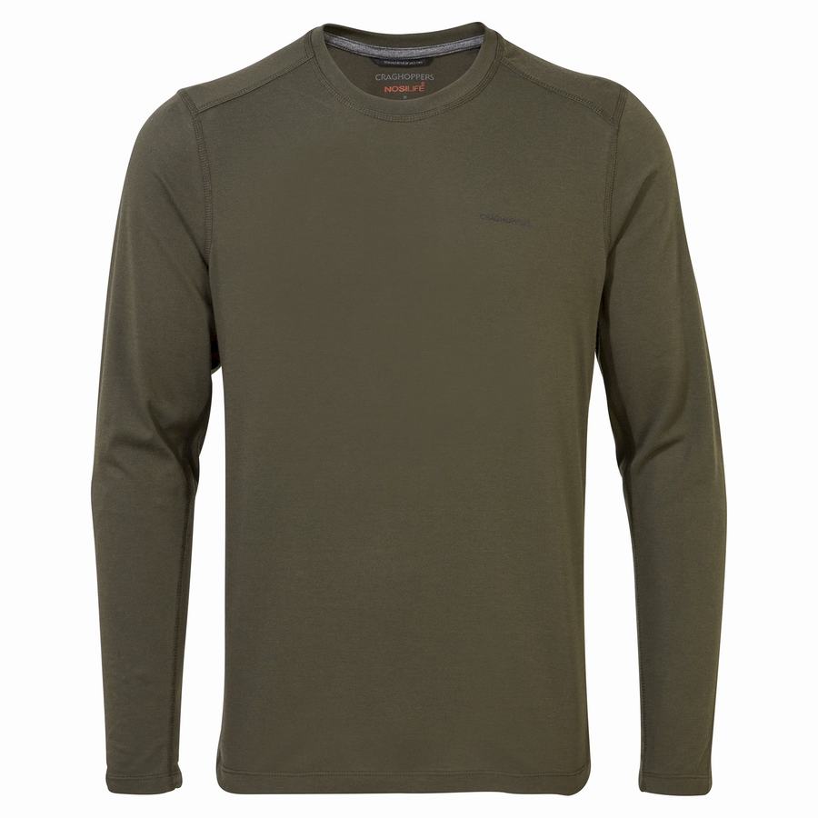 T Shirts Craghoppers NosiLife Talen Long Sleeved Homme Vert | KUT271YG