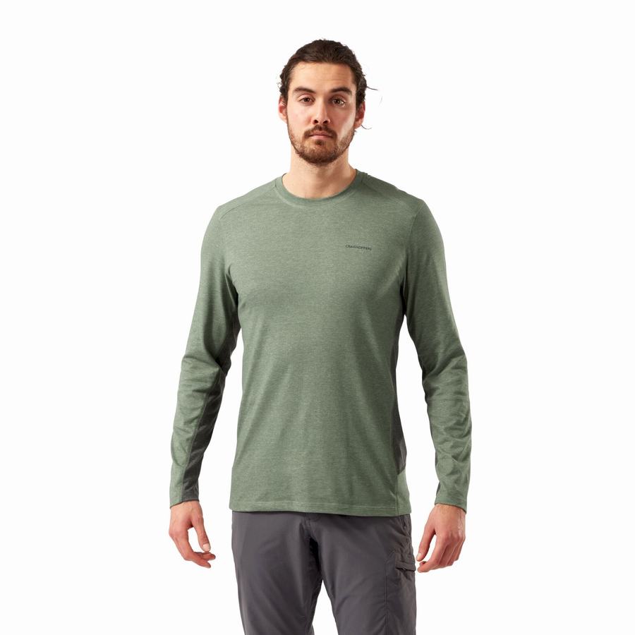 T Shirts Craghoppers NosiLife Talen Long Sleeved Homme Vert Olive | OKE4853XQ