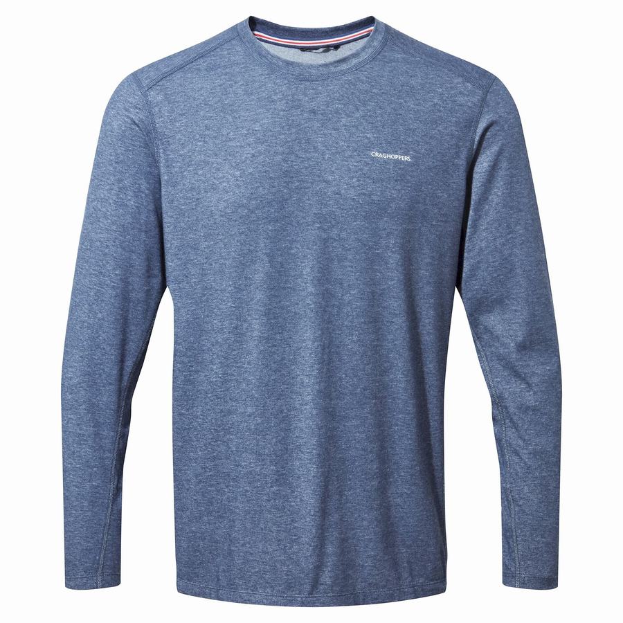 T Shirts Craghoppers NosiLife Talen Long Sleeved Homme Bleu Marine | ZJA3120TE