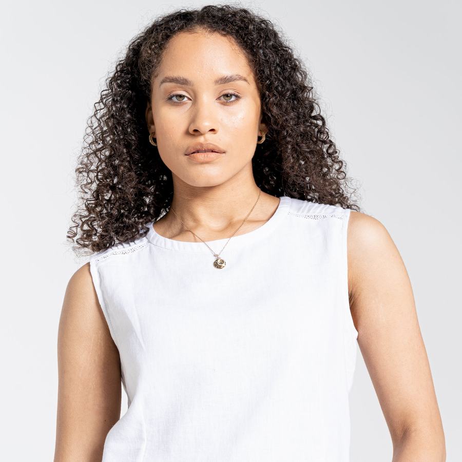 T Shirts Craghoppers Nosibotanical Bonita Vest Femme Blanche | UIF9795QV