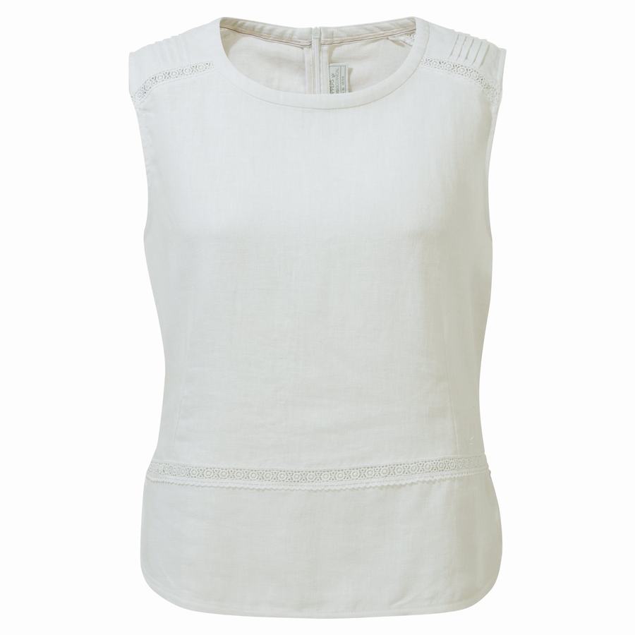 T Shirts Craghoppers Nosibotanical Bonita Vest Femme Blanche | UIF9795QV