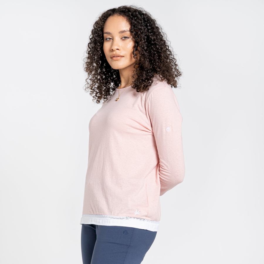 T Shirts Craghoppers Nosibotanical Magnolia Long Sleeved Femme Rose | DTZ2343VJ