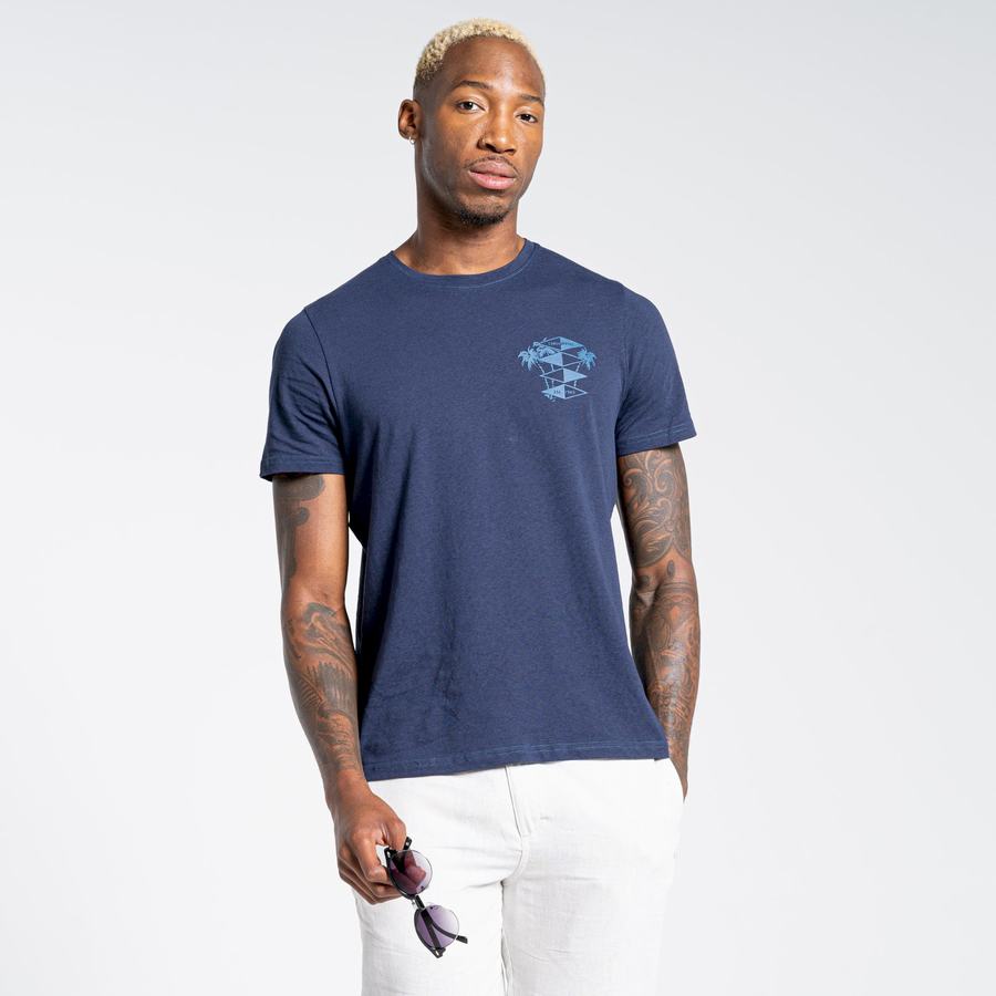 T Shirts Craghoppers Nosibotanical Sten Corta Sleeved Homme Bleu Bleu Marine | CKD242PI