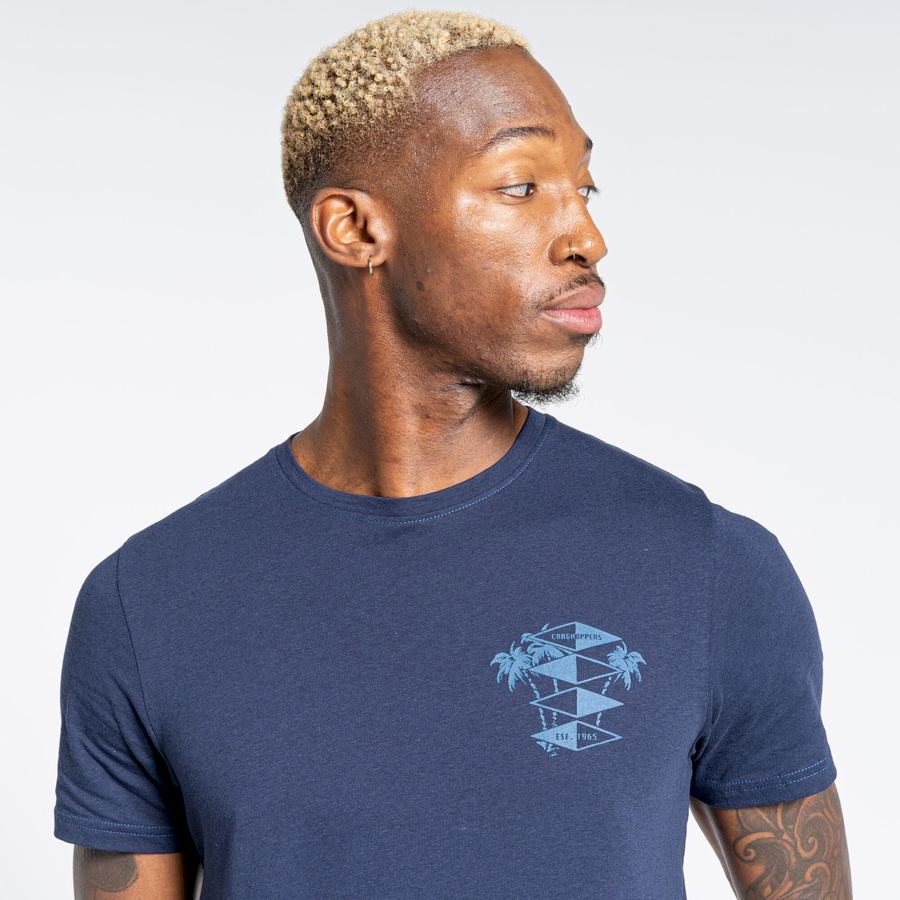 T Shirts Craghoppers Nosibotanical Sten Corta Sleeved Homme Bleu Bleu Marine | CKD242PI