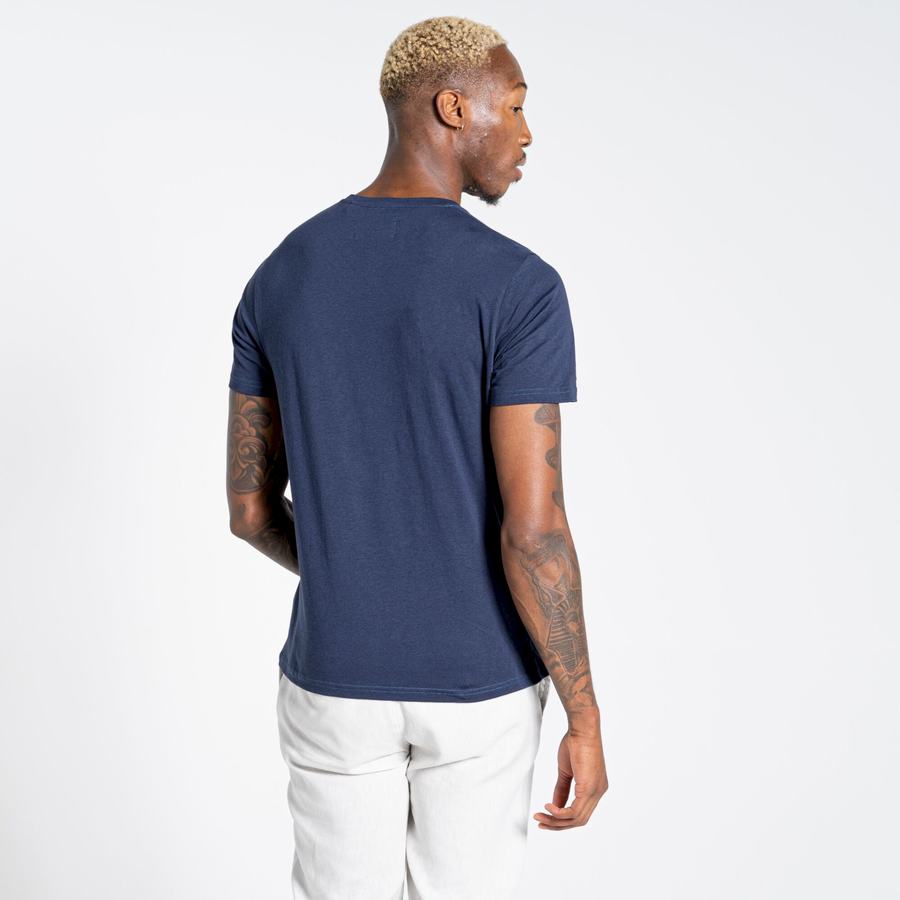 T Shirts Craghoppers Nosibotanical Sten Corta Sleeved Homme Bleu Bleu Marine | CKD242PI