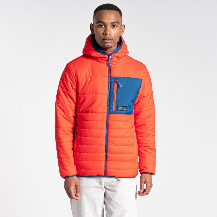 Vestes Craghoppers Cameo CompressLite Encapuchonné Homme Orange Rouge | IQD2654ES