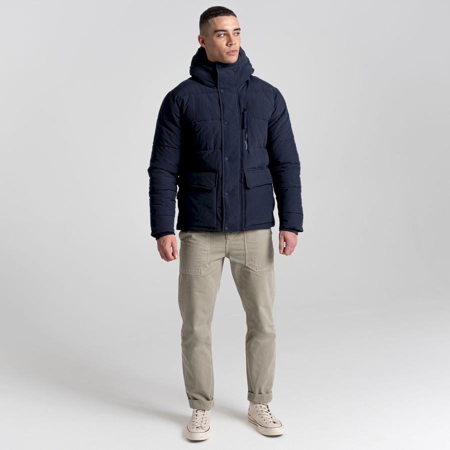 Vestes Craghoppers Dunbeath Insulated Encapuchonné Homme Bleu Bleu Marine | EOV3650KS