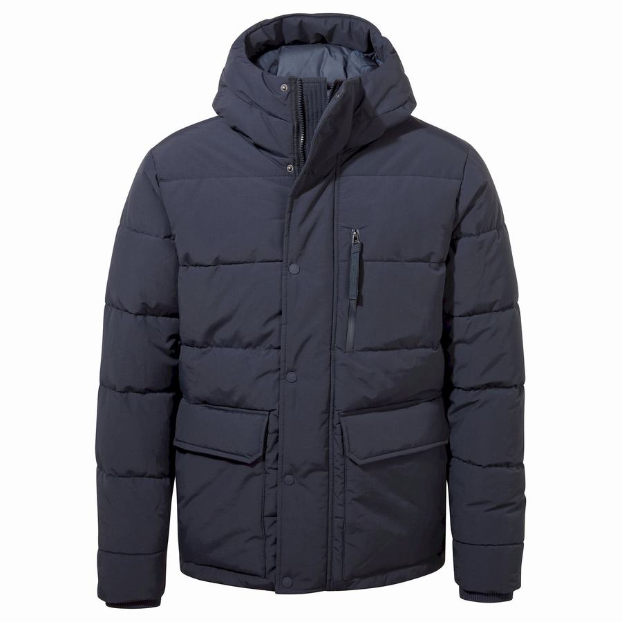 Vestes Craghoppers Dunbeath Insulated Encapuchonné Homme Bleu Bleu Marine | EOV3650KS