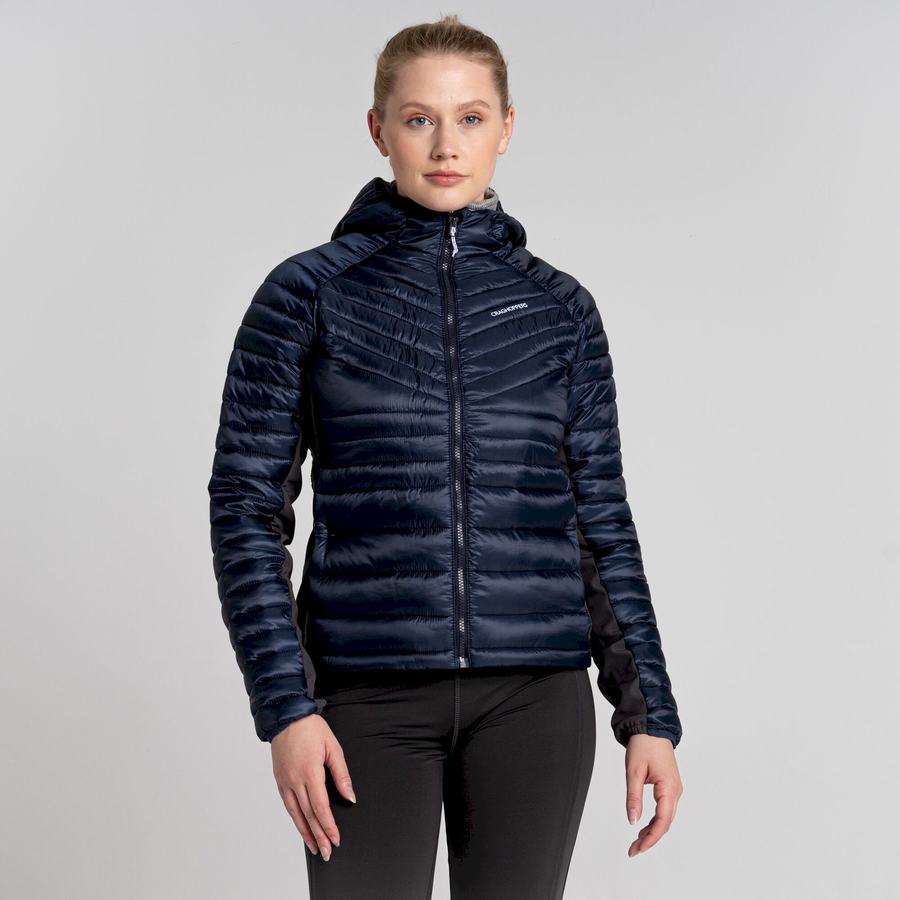 Vestes Craghoppers ExpoLite Insulated Encapuchonné Femme Bleu Bleu Marine | PHT9075KM