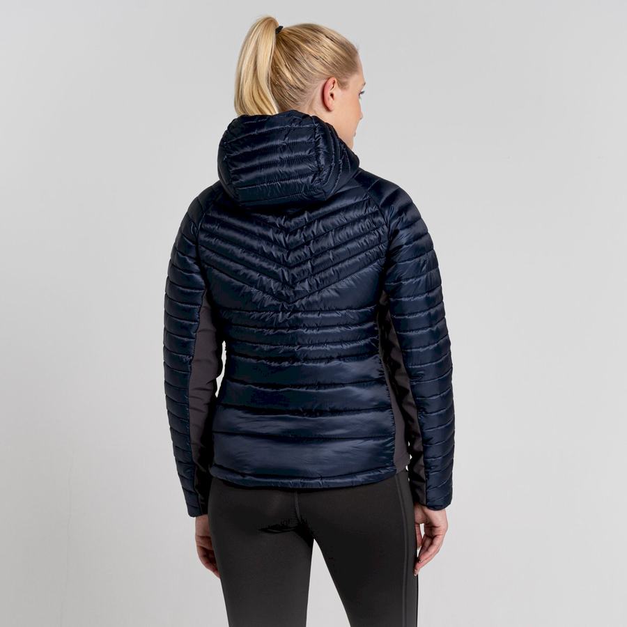 Vestes Craghoppers ExpoLite Insulated Encapuchonné Femme Bleu Bleu Marine | PHT9075KM