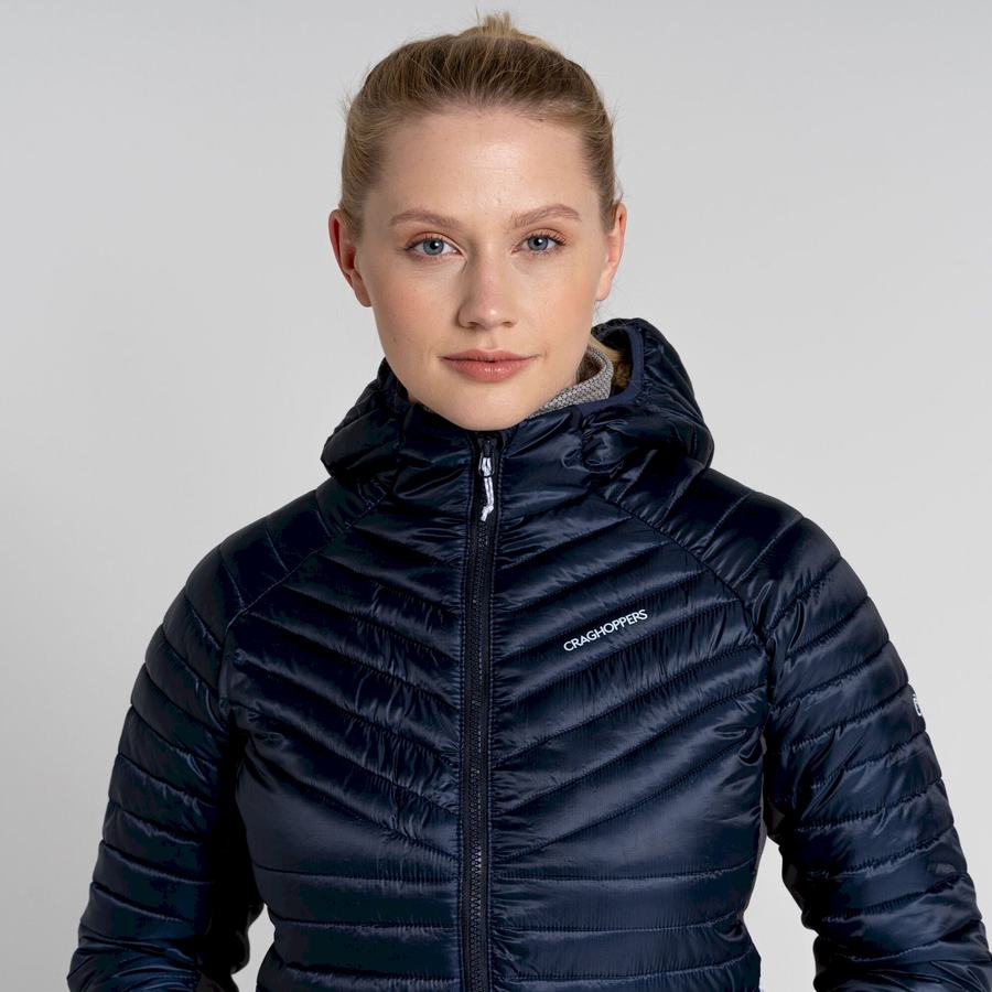 Vestes Craghoppers ExpoLite Insulated Encapuchonné Femme Bleu Bleu Marine | PHT9075KM