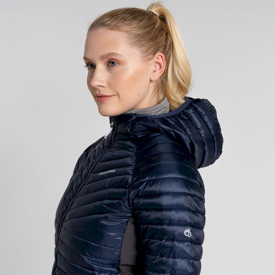 Vestes Craghoppers ExpoLite Insulated Encapuchonné Femme Bleu Bleu Marine | PHT9075KM