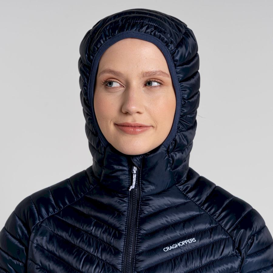 Vestes Craghoppers ExpoLite Insulated Encapuchonné Femme Bleu Bleu Marine | PHT9075KM