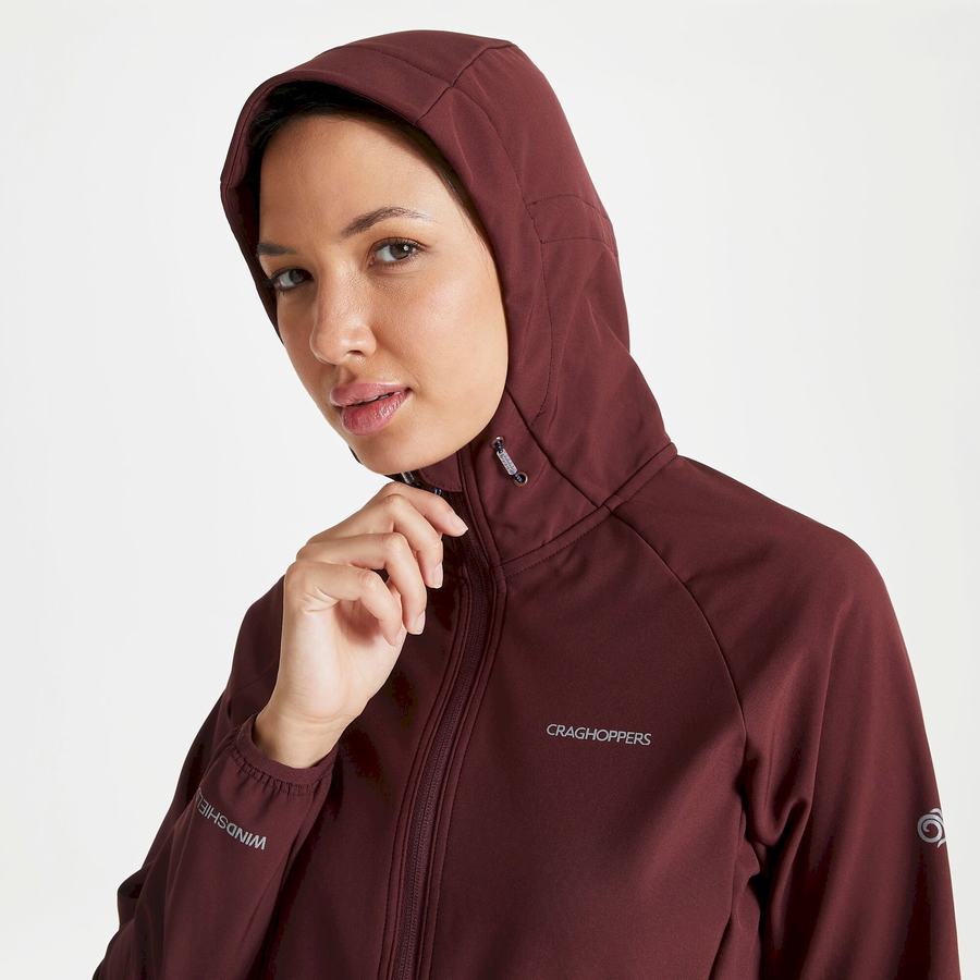 Vestes Craghoppers Kalti Weatherproof Encapuchonné Femme Rouge Foncé | KAP7653RE