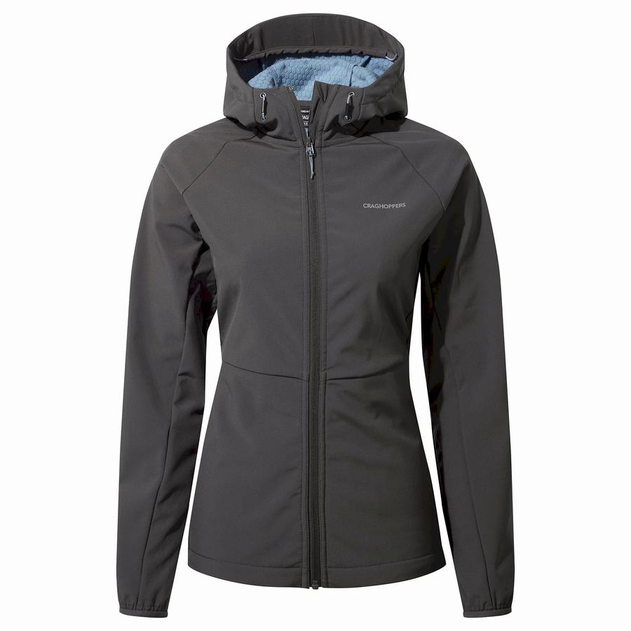 Vestes Craghoppers Kalti Weatherproof Encapuchonné Femme Grise Bleu | WVR6891TO