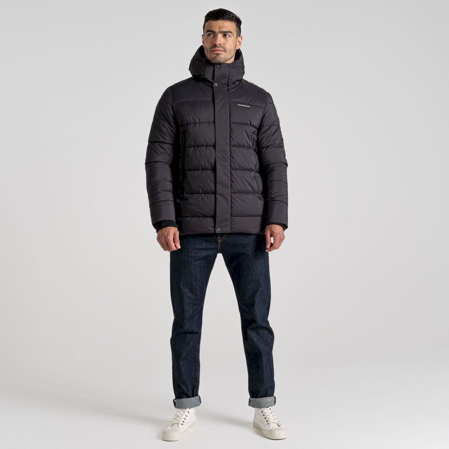 Vestes Craghoppers Sutherland Insulated Encapuchonné Homme Noir | SOZ7662UO