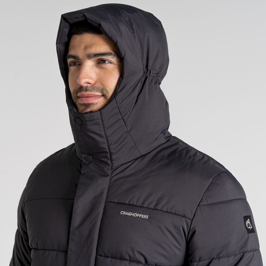 Vestes Craghoppers Sutherland Insulated Encapuchonné Homme Noir | SOZ7662UO